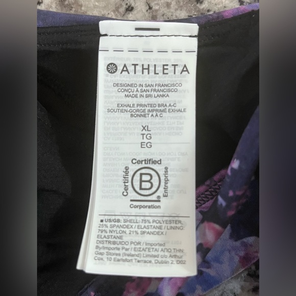 Athleta Exhale x-large A - C printed bra in dappled bloom purple. - Picture 3 of 4